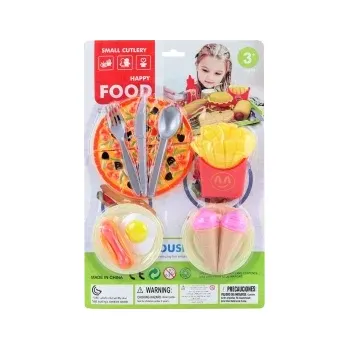 Dětská kuchyňka Plastová sada jídla s pizzou pro děti