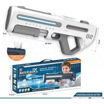 Dětská zbraň RKToys Elektrická vodní pistole s podsvícením bílá