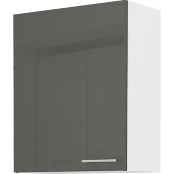 Kuchyňská skříňka LARA gr | horní skříňka 60G-72 1F s policemi | 60 cm | UNI dvířka | šedá lesk