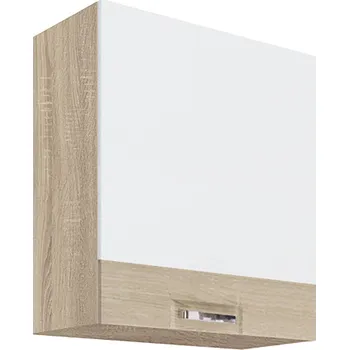 Kuchyňská skříňka PREMIO sc | horní skříňka PRE-34G s policemi | 60 cm | UNI dvířka | sonoma/bílá lesk