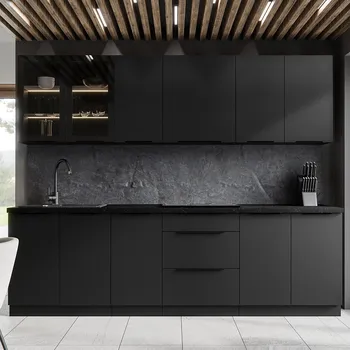 Kuchyňská linka Kuchyňská linka SIENA b | 260 cm | UNI dvířka | PREMIUM BOX | černá