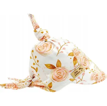 Kojenecký body Baby Nellys Dětský bavlněný šátek s kšiltem na zavazování, Premium Baby Nellys, růže Velikost koj oblečení: 68-86 (6-18m)