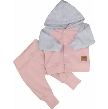 Kazum Tepláková souprava s kapucí Magic Kazum, růžová/šedá Velikost: 62 (2-3m)