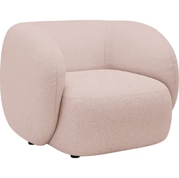 Křeslo Micadoni Světle růžové bouclé křeslo Kate