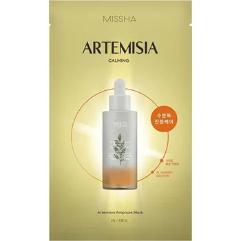 Pleťová maska Zklidňující plátýnková pleťová maska s pelyňkem Artemisia (Ampoule Mask) Missha - 27 g