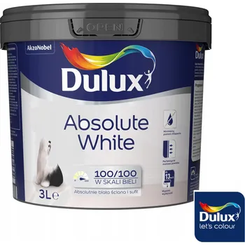 barva na zeď Dulux 3l Absolutně bílá matná akrylová Barva