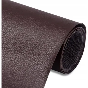 Samolepicí kůže s lepidlem, skajová tkanina TMAVĚ HNĚDÁ 140x50 cm 650 g/m²