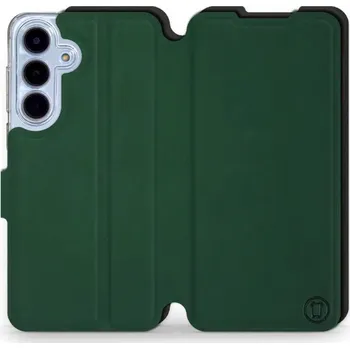 Pouzdro na mobilní telefon Flipové pouzdro Mobiwear Semiš - Samsung Galaxy S25 FE - Zelené & Černé (Knížkové semišové flip pouzdro, obal, kryt na mobil Samsung Galaxy S25 FE - Zelené & Černé, materiál semiš + TPU, ochrana 360°, stojánek, silikonová vanička, magnetické zavírání)