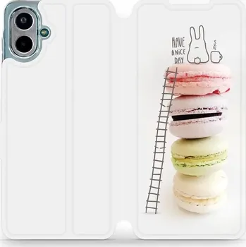 Pouzdro na mobilní telefon Flipové pouzdro Mobiwear - Samsung Galaxy A07 - M090P Makronky (Knížkové flip pouzdro, obal, kryt na mobil Samsung Galaxy A07 - M090P Makronky, materiál Umělá kůže + TPU - ochrana 360°, stojánek, silikonová vanička, magnetické zavírání)