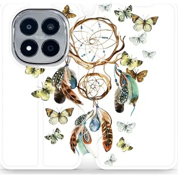 Pouzdro na mobilní telefon Flipové pouzdro Mobiwear - Xiaomi Redmi Note 15 Pro Plus 5G - M001P Lapač a motýlci (Knížkové flip pouzdro, obal, kryt na mobil Xiaomi Redmi Note 15 Pro Plus 5G - M001P Lapač a motýlci, materiál Umělá kůže + TPU - ochrana 360°, stojánek, silikonová vaničk