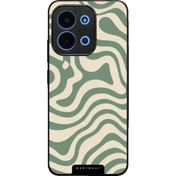 Lesklý kryt Mobiwear Glossy - Xiaomi Poco C85 - GA57G Zelené a béžové zkrouceniny (Prémiové lesklé pouzdro, obal, kryt Mobiwear Glossy na mobil Xiaomi Poco C85 - GA57G Zelené a béžové zkrouceniny, materiál Plast + TPU silikon - krytí po všech stranách,)