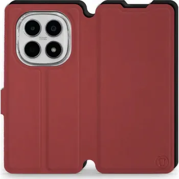 Pouzdro na mobilní telefon Flipové pouzdro Mobiwear Semiš - Xiaomi Redmi Note 15 5G - Cihlové & Černé (Knížkové semišové flip pouzdro, obal, kryt na mobil Xiaomi Redmi Note 15 5G - Cihlové & Černé, materiál semiš + TPU, ochrana 360°, stojánek, silikonová vanička, magnetické zavírán