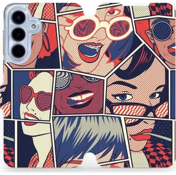 Pouzdro na mobilní telefon Flipové pouzdro Mobiwear - Samsung Galaxy S25 FE - VP18P Komiks (Knížkové flip pouzdro, obal, kryt na mobil Samsung Galaxy S25 FE - VP18P Komiks, materiál Umělá kůže + TPU - ochrana 360°, stojánek, silikonová vanička, magnetické zavírání)