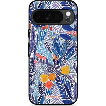 Pouzdro na mobilní telefon Lesklý kryt Mobiwear Glossy - Google Pixel 10 Pro - G037G - Modrá květena (Prémiové lesklé pouzdro, obal, kryt Mobiwear Glossy na mobil Google Pixel 10 Pro - G037G - Modrá květena, materiál Plast + TPU silikon - krytí po všech stranách, neošoupatelný)