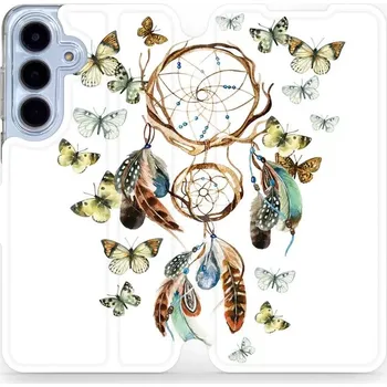 Pouzdro na mobilní telefon Flipové pouzdro Mobiwear - Samsung Galaxy S25 FE - M001P Lapač a motýlci (Knížkové flip pouzdro, obal, kryt na mobil Samsung Galaxy S25 FE - M001P Lapač a motýlci, materiál Umělá kůže + TPU - ochrana 360°, stojánek, silikonová vanička, magnetické zavírání