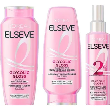 Kosmetická sada L'ORÉAL PARIS Elseve Glycolic Gloss Šampon 250 ml + Balzám na vlasy 200 ml + Sérum 150 ml