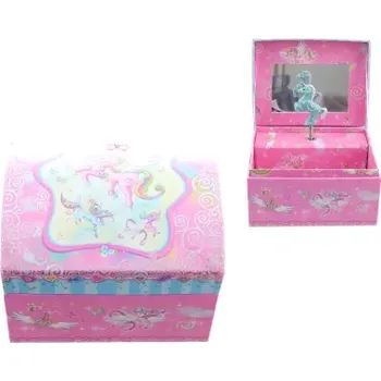 Šperkovnice Růžová hrací šperkovnice s jednorožcem a baletkou