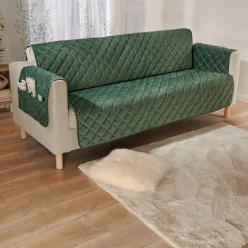 Napínací potah 3Pagen Potah na 3místnou sedací soupravu tmavozelená