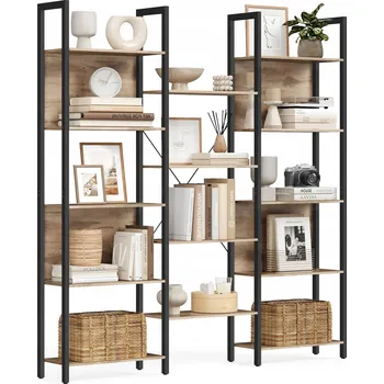 Knihovna Regál Songmics 158 cm x 166 cm x 24 cm, odstíny hnědé