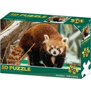 Puzzle 3D puzzle panda červená 100 dílků