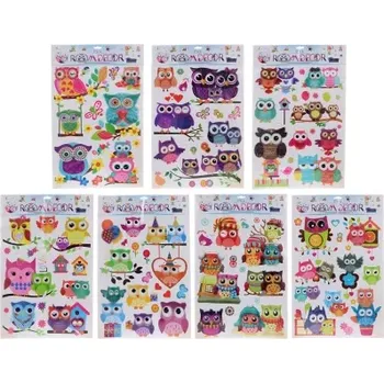 Samolepící dekorace Nástěnné samolepky Sovičky – barevná dětská dekorace na zeď