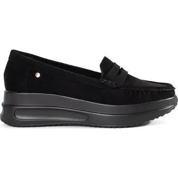 Dámské mokasíny Goodin Komfortní dámské černé mokasíny na platformě 37