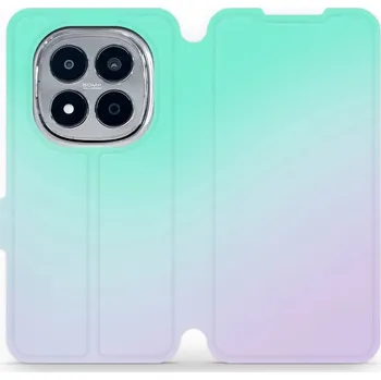 Pouzdro na mobilní telefon Flipové pouzdro Mobiwear - Xiaomi Redmi Note 15 Pro Plus 5G - VP63S Mátový a fialový odstín (Knížkové flip pouzdro, obal, kryt na mobil Xiaomi Redmi Note 15 Pro Plus 5G - VP63S Mátový a fialový odstín, materiál Umělá kůže + TPU - ochrana 360°, stojánek,)