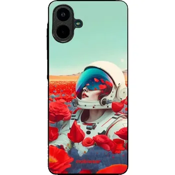 Pouzdro na mobilní telefon Lesklý kryt Mobiwear Glossy - Samsung Galaxy A07 - G001G Astronautka v květech (Prémiové lesklé pouzdro, obal, kryt Mobiwear Glossy na mobil Samsung Galaxy A07 - G001G Astronautka v květech, materiál Plast + TPU silikon - krytí po všech stranách,)