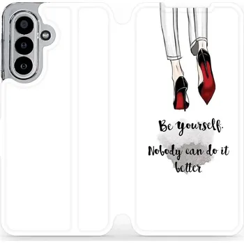 Pouzdro na mobilní telefon Flipové pouzdro Mobiwear - Samsung Galaxy A17 / A17 5G - M046P Be yourself (Knížkové flip pouzdro, obal, kryt na mobil Samsung Galaxy A17 / A17 5G - M046P Be yourself, materiál Umělá kůže + TPU - ochrana 360°, stojánek, silikonová vanička, magnetické)