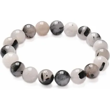 Náramek Křišťál s turmalínem luxusní náramek z velkých korálků obvod cca 16 až 21 cm