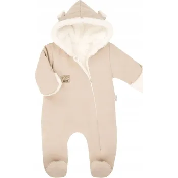 Kojenecký overall Nicol bavlněný kojenecký overal/pyžamo s podšívkou a motivem medvídka Teddy Luna, velikost 56