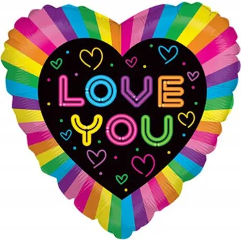 Balónek Fóliový balónek Srdce Love You 18" (45 cm)