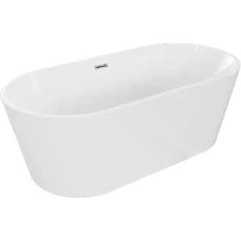 Vana Mexen Luna volně stojící vana 180 x 80 cm, bílá, přepad chrom - 52031808000-01 Volně stojící vany