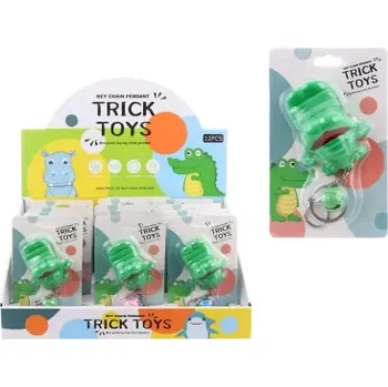 Přívěsek na klíče Mikrotrading Jungle Expedition hra krokodýl 7 cm na kartě