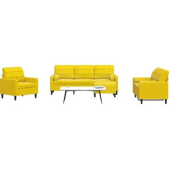 Pohovka zahrada-XL 4dílná sedací souprava s poduškami a podhlavníky žlutá samet 3278387