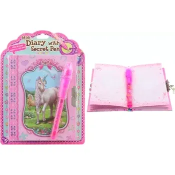 Zápisník Tajný zápisník s jednorožcem a UV perem