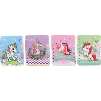 Spirálový zápisník s jednorožcem – mini pastelový