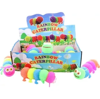 Hračka pro nejmenší Housenka se světlem – gumová blikající hračka