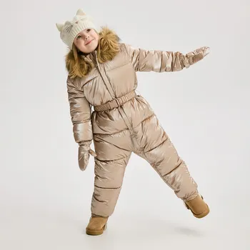 Reserved - Prošívaná zimní kombinéza se zateplením - béžová - 203EX-08X - 203EX-08X-86