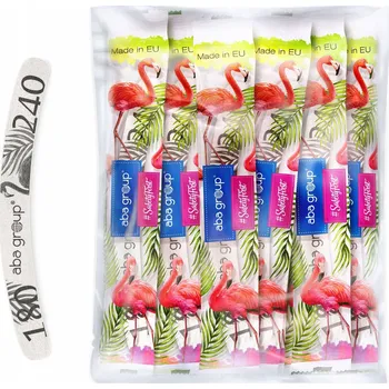 Pilníky na nehty Aba Group Standard Plameňák banán 180/240, 10 ks