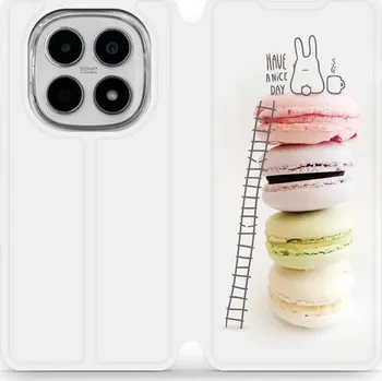 Pouzdro na mobilní telefon Flipové pouzdro Mobiwear - Xiaomi Redmi Note 15 5G - M090P Makronky (Knížkové flip pouzdro, obal, kryt na mobil Xiaomi Redmi Note 15 5G - M090P Makronky, materiál Umělá kůže + TPU - ochrana 360°, stojánek, silikonová vanička, magnetické zavírání)