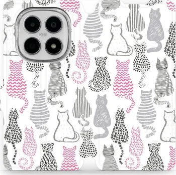 Pouzdro na mobilní telefon Flipové pouzdro Mobiwear - Xiaomi Redmi Note 15 5G - MX01S Kočičí zádíčka (Knížkové flip pouzdro, obal, kryt na mobil Xiaomi Redmi Note 15 5G - MX01S Kočičí zádíčka, materiál Umělá kůže + TPU - ochrana 360°, stojánek, silikonová vanička, magnetické zavírá