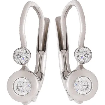 Náušnice Zlaton Náušnice bílé zlato se zirkony visací výška 1.4cm váha 1.3g 000472701238
