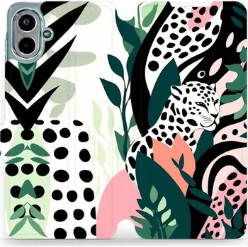 Pouzdro na mobilní telefon Flipové pouzdro Mobiwear - Samsung Galaxy A07 - VP53S Levhart (Knížkové flip pouzdro, obal, kryt na mobil Samsung Galaxy A07 - VP53S Levhart, materiál Umělá kůže + TPU - ochrana 360°, stojánek, silikonová vanička, magnetické zavírání)