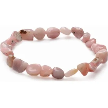 Náramek Opál růžový náramek z oválných kamínků obvod cca 16 až 22 cm