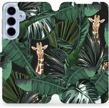 Pouzdro na mobilní telefon Flipové pouzdro Mobiwear - Samsung Galaxy S25 FE - VP06P Žirafky (Knížkové flip pouzdro, obal, kryt na mobil Samsung Galaxy S25 FE - VP06P Žirafky, materiál Umělá kůže + TPU - ochrana 360°, stojánek, silikonová vanička, magnetické zavírání)