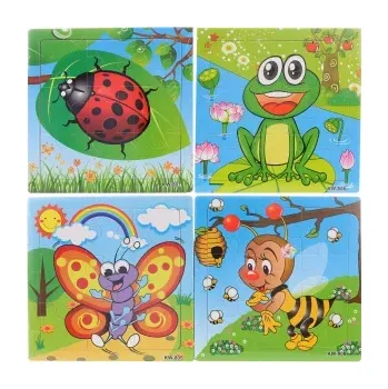 Puzzle Dřevěné puzzle zvířátka 9 dílků