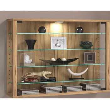 Komoda Vcm Nástěnná vitrína Vitrosa L, dub medový