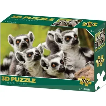 Puzzle 3D puzzle Lemuři 100 dílků