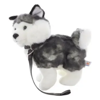 plyšák Plyš Husky s vodítkem 25 cm